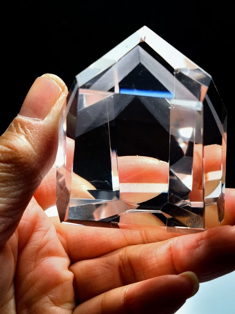 Tibetan High Altitude Clear Phantom 6 Side Crystal Quartz Point 2.16 in Energy