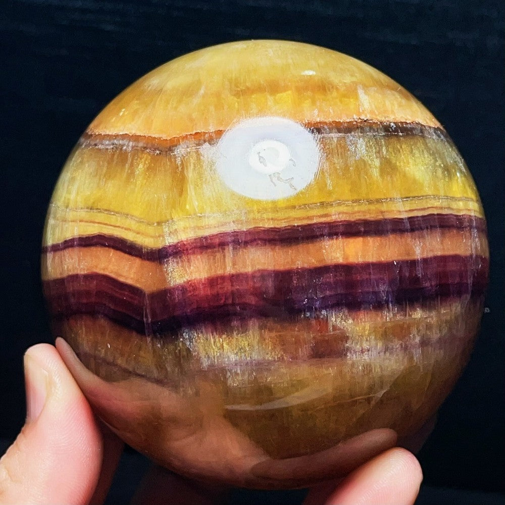Boule de fluorite jaune polie naturelle 1449 g, cristal de guérison 