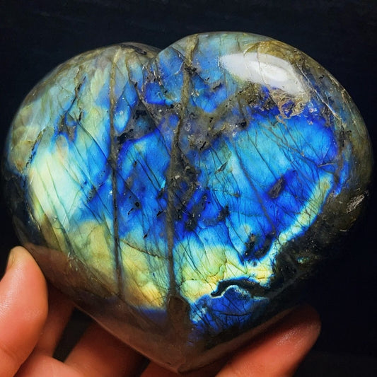 788G Natural Polished labradorite Heart-shaped Crystal Healing