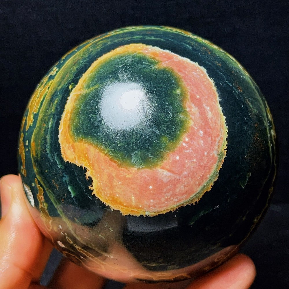 1105G Natural Polished Ocean Jasper Sphere Ball Crystal Stone Healing