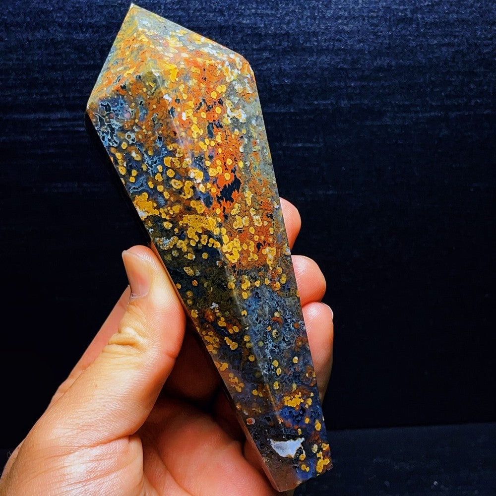 431G Natural Ocean Jasper Tower Crystal Stone Healing