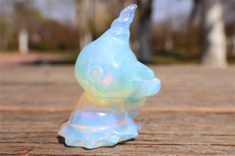 2.3'' Carved Opalite Reiki Crystal Skull Decor Crystal gift Healing 1pc