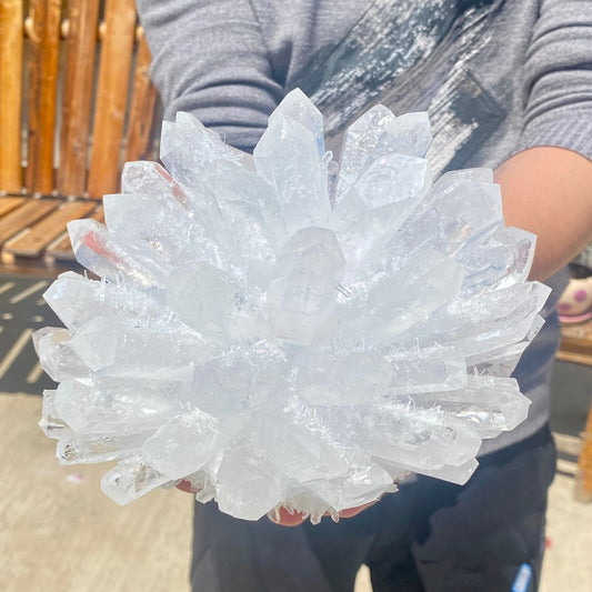 6.38LB Newly discovered white Phantom Quartz Crystal Cluster mineral samples