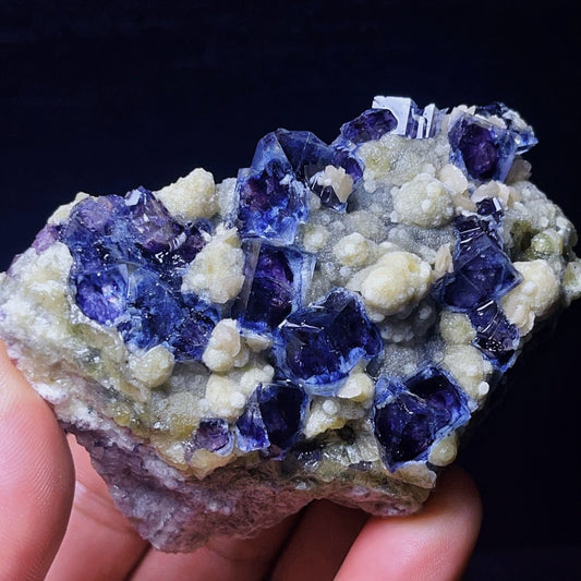 Extremely Top Phantom Cubic Fluorite Copper ore symbiotic crystals Specimen