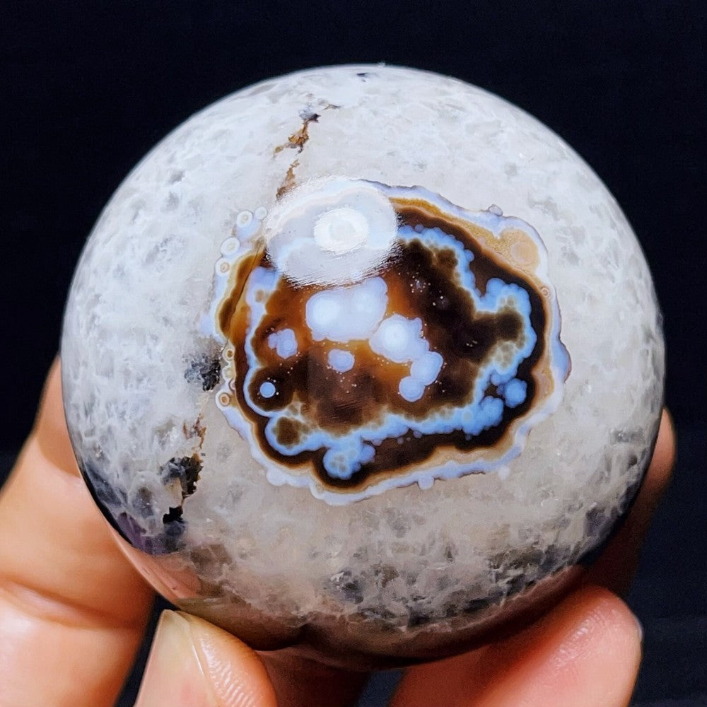 300G Gobi Agate Eyes Agate Sphere Ball Crystal Stone Madagascar