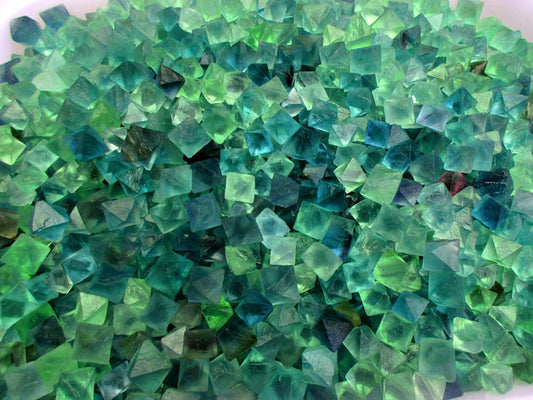 1000g+ Beautiful Blue & Green Fluorite Octahedron Crystals