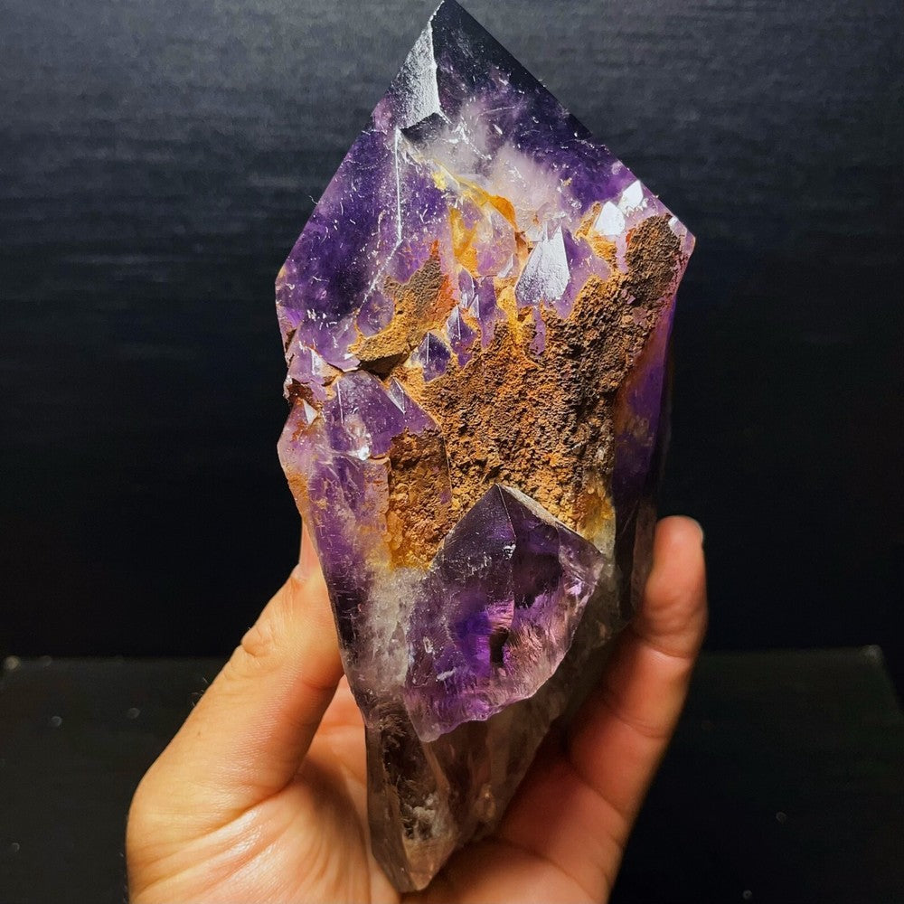 1159G Natural Amethyst Tower Crystal Stone Healing