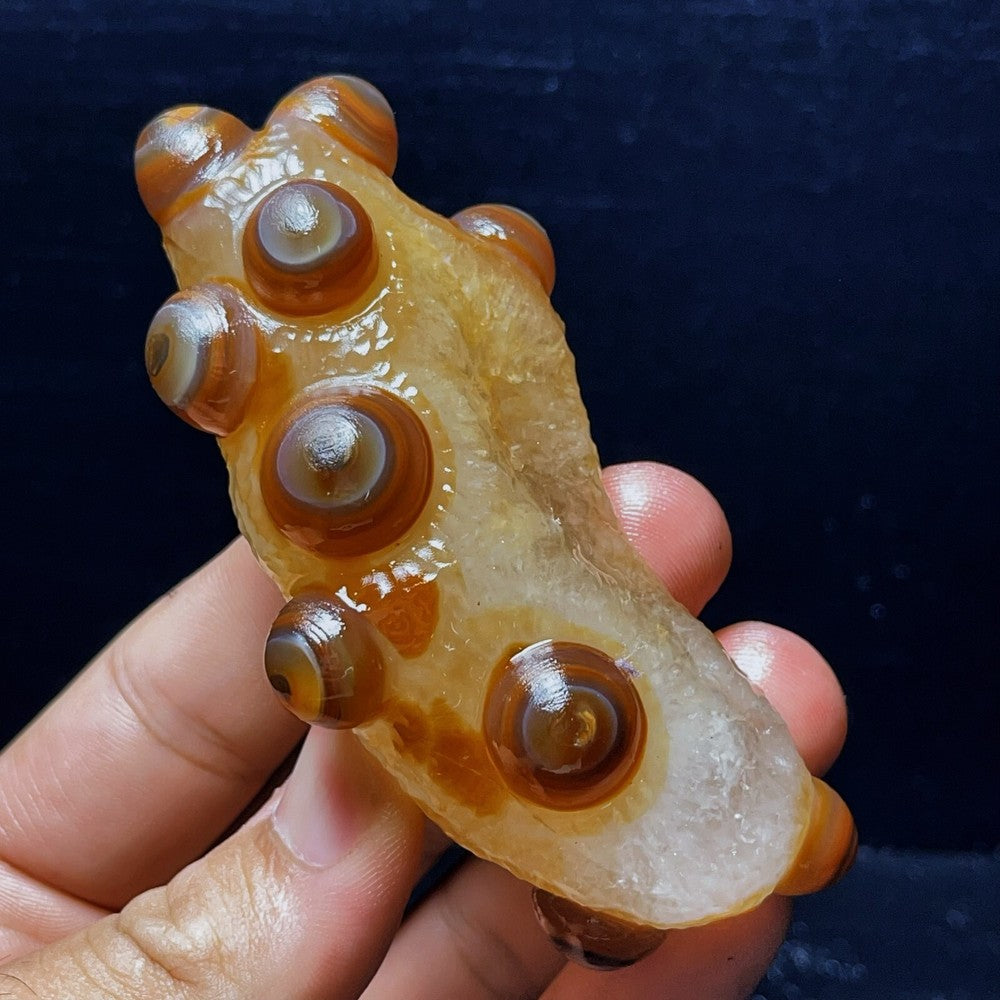 Agate Gobi naturelle, pierre de cristal d'agate aux yeux de Madagascar 