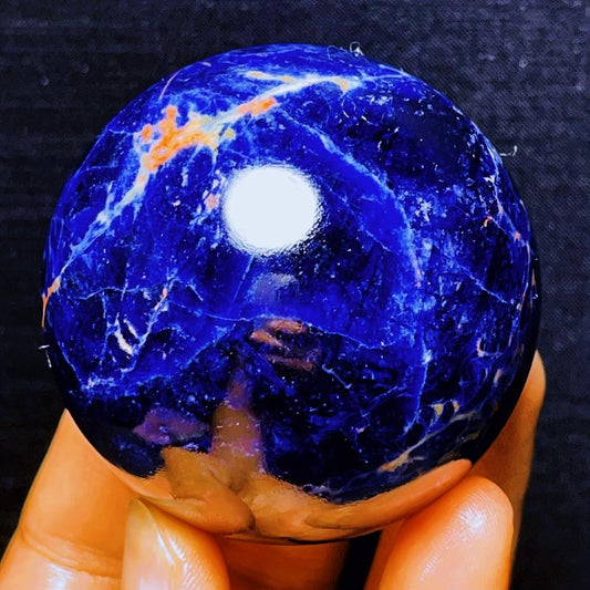 309G Natural Polished Blue Sodalite Sphere Ball Crystal Healing