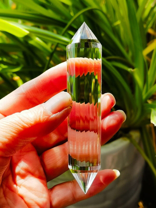 Tibetan High Altitude 99% Clear 24 Sided Crystal Quartz Vogel Style Wand 3.93''