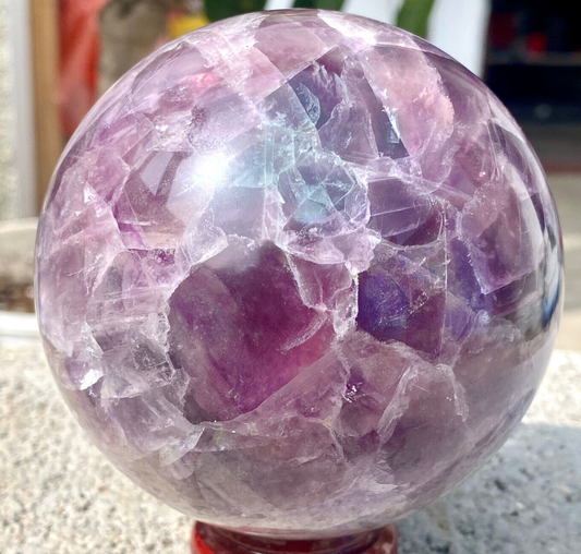 2.71LB Natural purple Fluorite Ball Quartz Crystal Healing Sphere Reiki