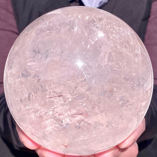 4.26LB Natural White Crystal Clear Quartz Crystal Sphere Ball Healing Meditation