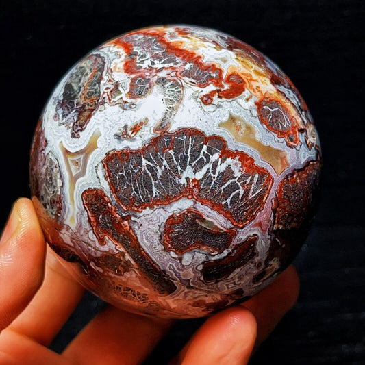 811G Natural Polished Mexico Crazy Agate Sphere Ball Crystal Healing