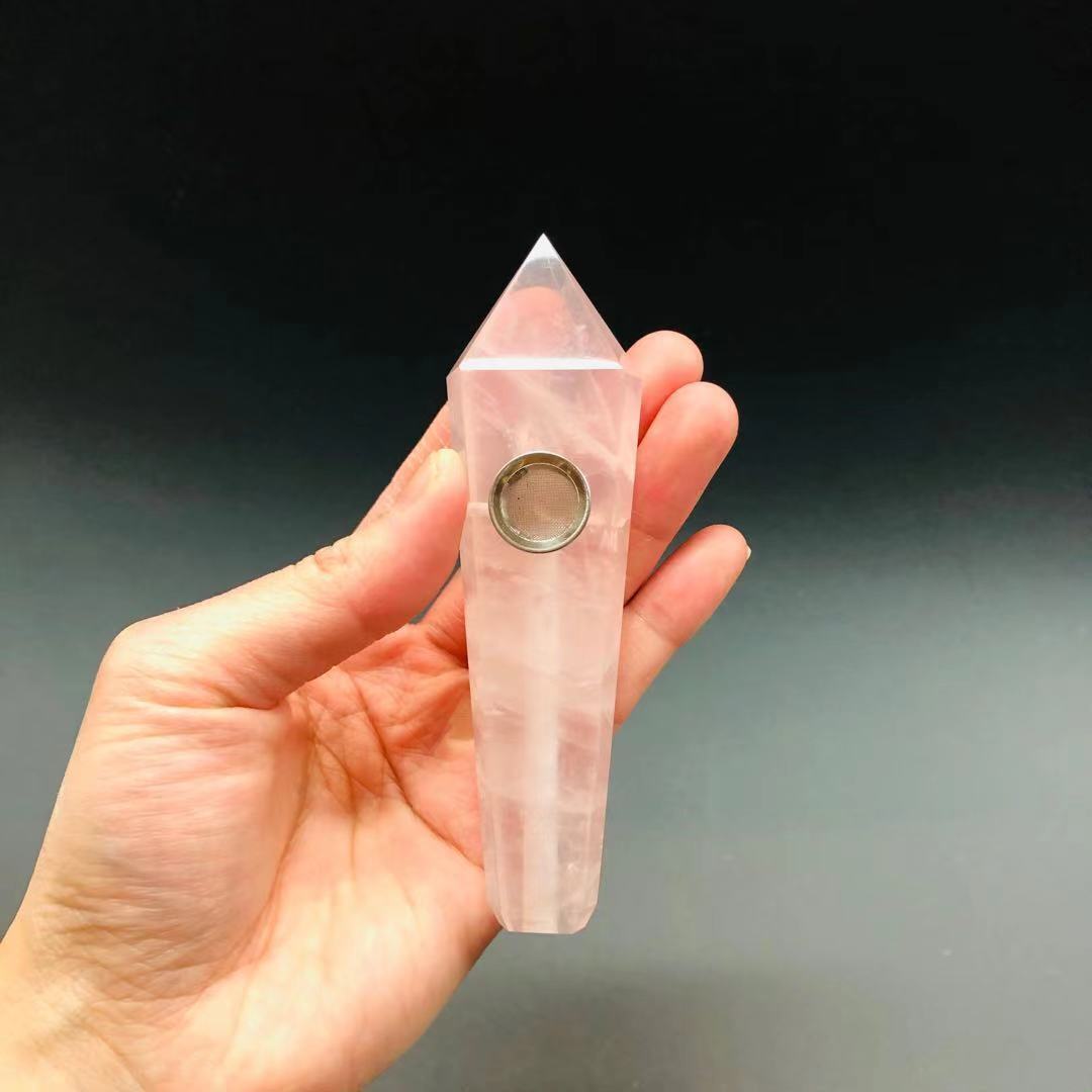 New Natural Gemstone Pipes Quartz Smoking Crystal Pipe Hand Spoon Pipe Fast Ship