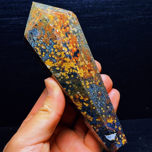 431G Natural Ocean Jasper Tower Crystal Stone Healing