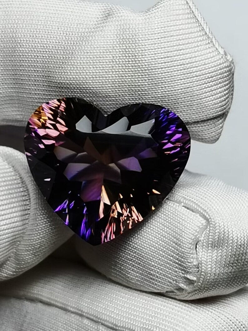 Bolivia Ametrine Amethyst Citrine Crystal Quartz Cabochon Faceted Gemstone 19 Ct