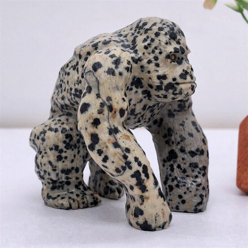 Natural 2.4" Quartz Crystal Hand Carved Gorilla Reiki Crystal Decor gift 1PC