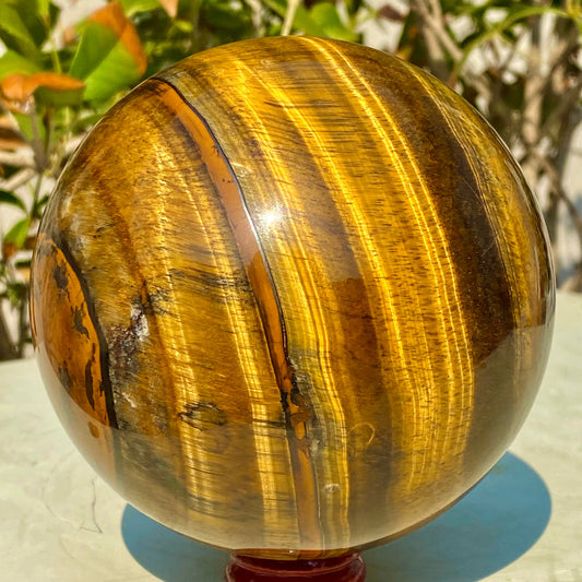 3.46LB Large Natural Tiger Eye Stone Crystal Ball Quartz Healing Sphere Décor.