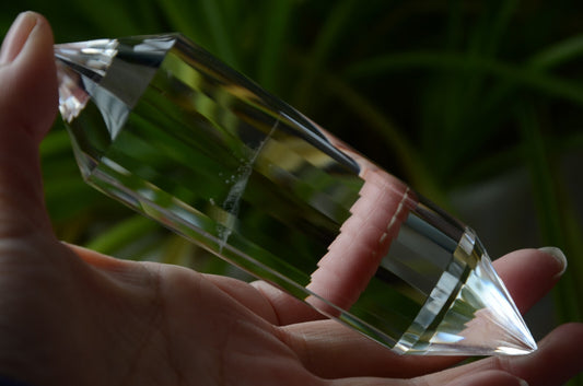 Tibetan High Altitude Clear 24 Sided Crystal Quartz Vogel Style Wand 5.03''