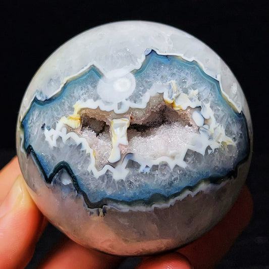 341G Natural Gobi Agate Eyes Agate Geode Crystal Stone Healing Madagascar
