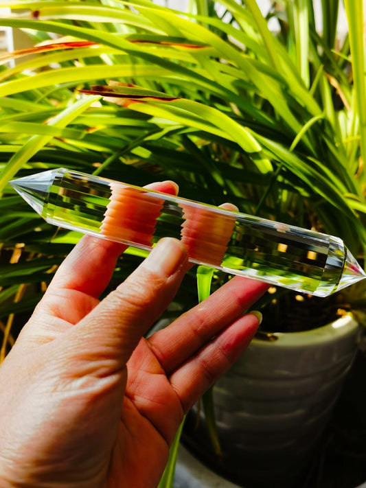 Tibetan High Altitude 99% Clear 24 Sided Crystal Quartz Vogel Style Wand 5.7''