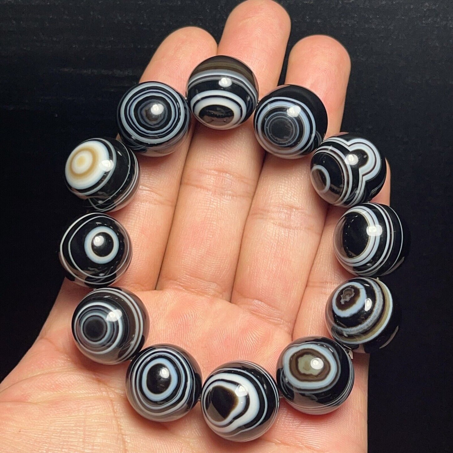 125G Natural Gobi Agate Eyes Agate Bracelet Crystal Stone Healing