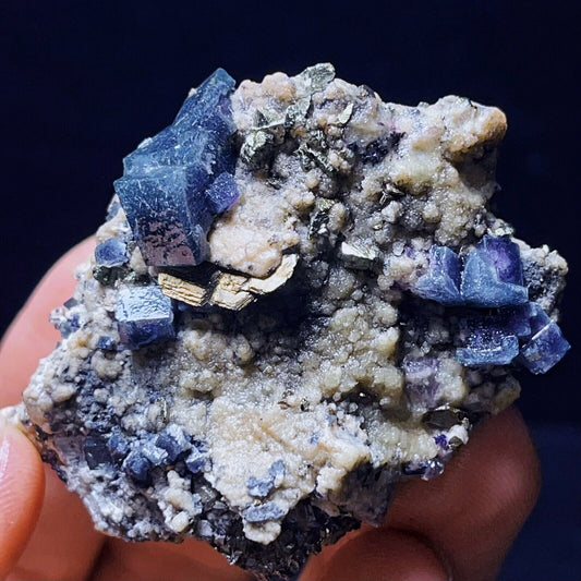 Extremely Top Phantom Cubic Fluorite Copper ore symbiotic crystals Specimen
