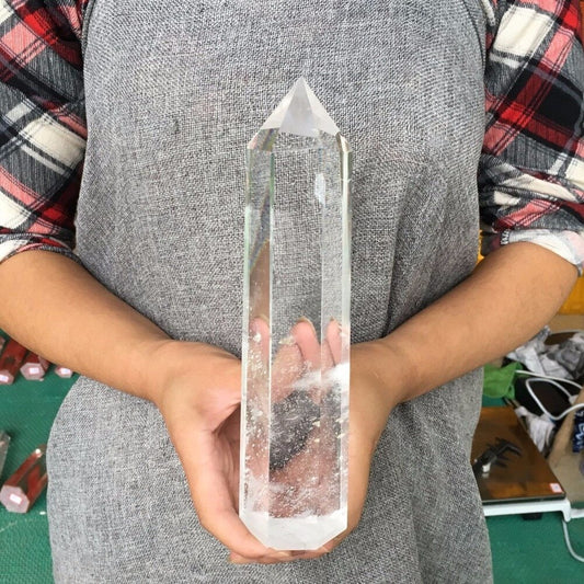 Large Size Clear Melting Stone Quartz Obelisk Crystal Wand Point