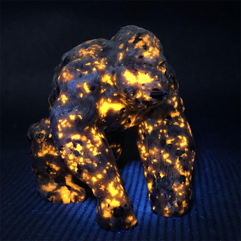 Natural 2.4" Quartz Crystal Hand Carved Gorilla Reiki Crystal Decor gift 1PC