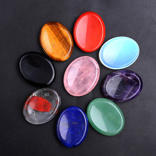 Crystals Worry Stones Flake Energy Thumb Massage Stone Energy Gemstone 35x45mm