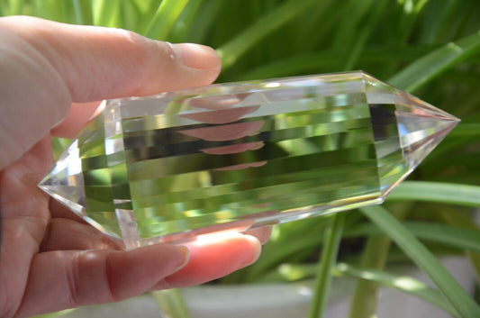 Tibetan High Altitude 99% Clear 24 Sided Crystal Quartz Vogel Style Wand 4.4''