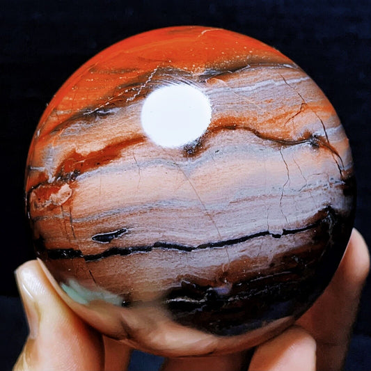 555G Natural Polished Red Jasper agate Sphere Ball Crystal Healing
