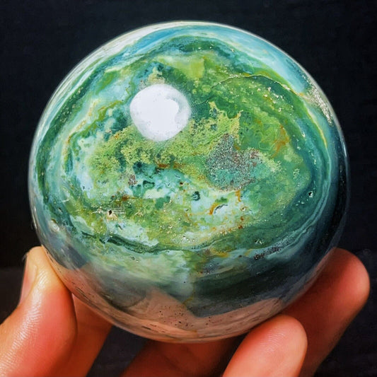 648G Natural Polished Ocean Jasper Sphere Ball Crystal Stone Healing