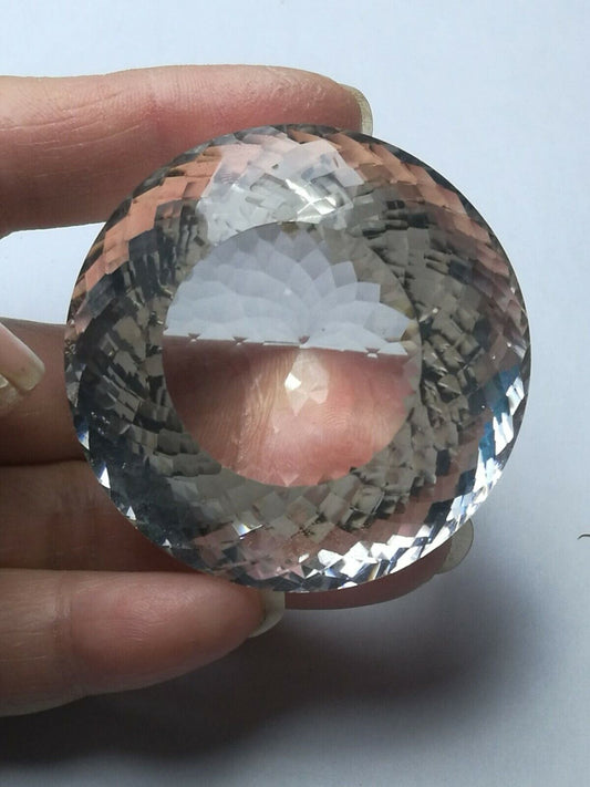 Real Tibetan Himalayan High Altitude Clear 600 Sided 1.92" Crystal Quartz Oval