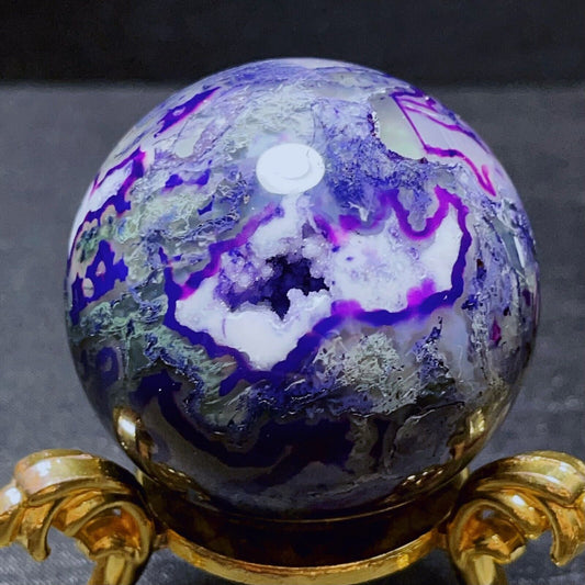 Beautiful Colorful Purple Agate Crystal Quartz Ball Healing