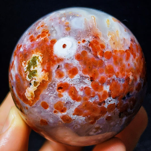383G Natural Colorful Brazil Agate Sphere Crystal Ball Healing