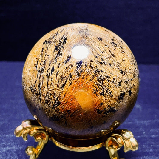 356G Natural Beautiful Golden Hair Rutilated Quartz Crystal Sphere Healing