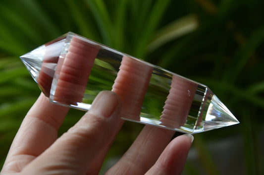 Tibetan High Altitude Clear 32 Sided Crystal Quartz Vogel Style Wand 4.25''