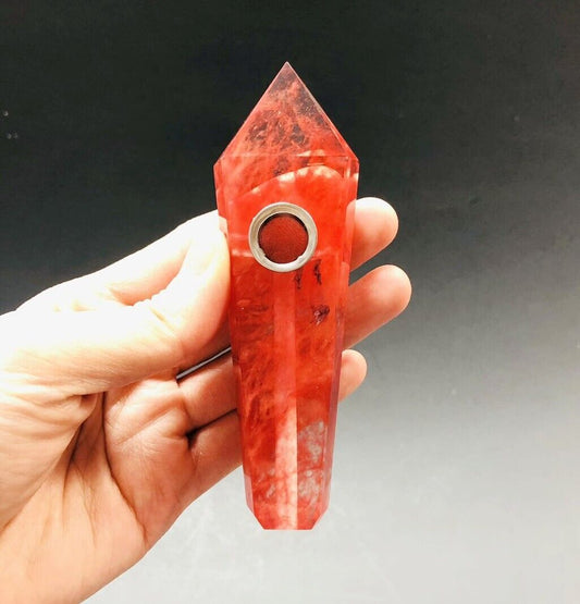 New Natural Gemstone Pipes Quartz Smoking Crystal Pipe Hand Spoon Pipe Fast Ship