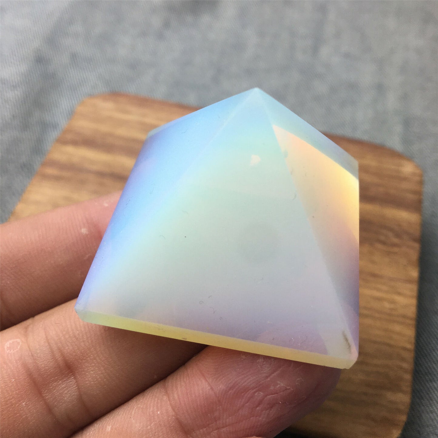 natural opal quartz pyramid crystal 40mm+ obelisk point healing 1pc