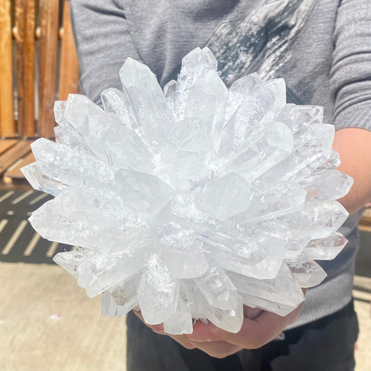 6.38LB Newly discovered white Phantom Quartz Crystal Cluster mineral samples