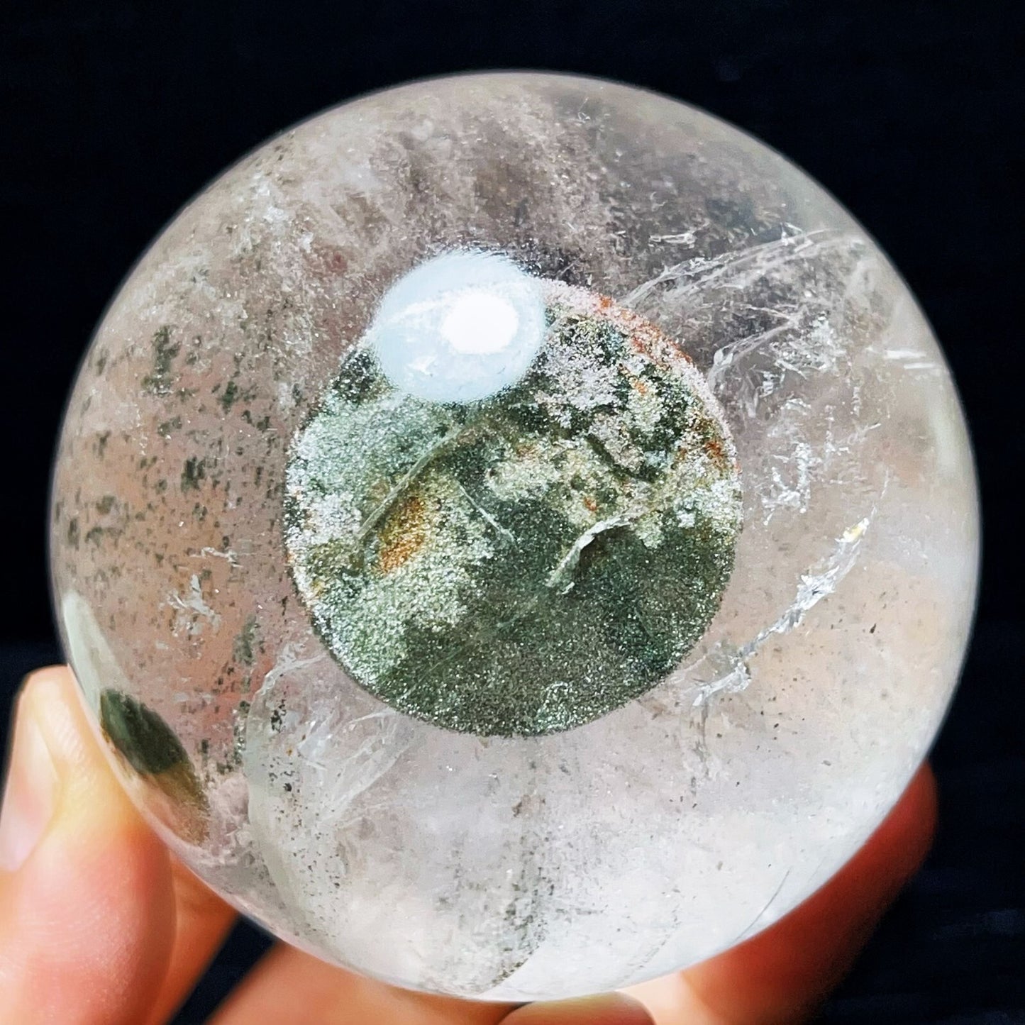 530G Natural Gobi Agate Eyes Agate Crystal Stone Phantom/Garden Quartz