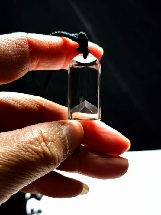 Tibetan High Altitude Clear Crystal Phantom Pendant 1.18 in Healing Spiritual