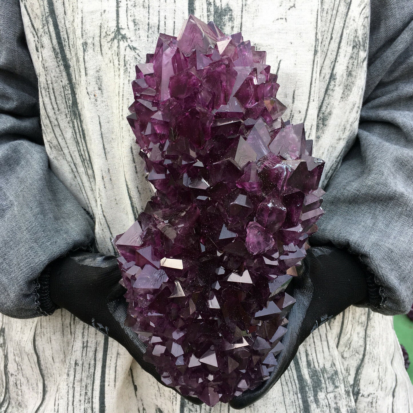 2.2-2.65kg Rare Purple Alunite Crystal Mineral Specimen Point Reiki Healing+
