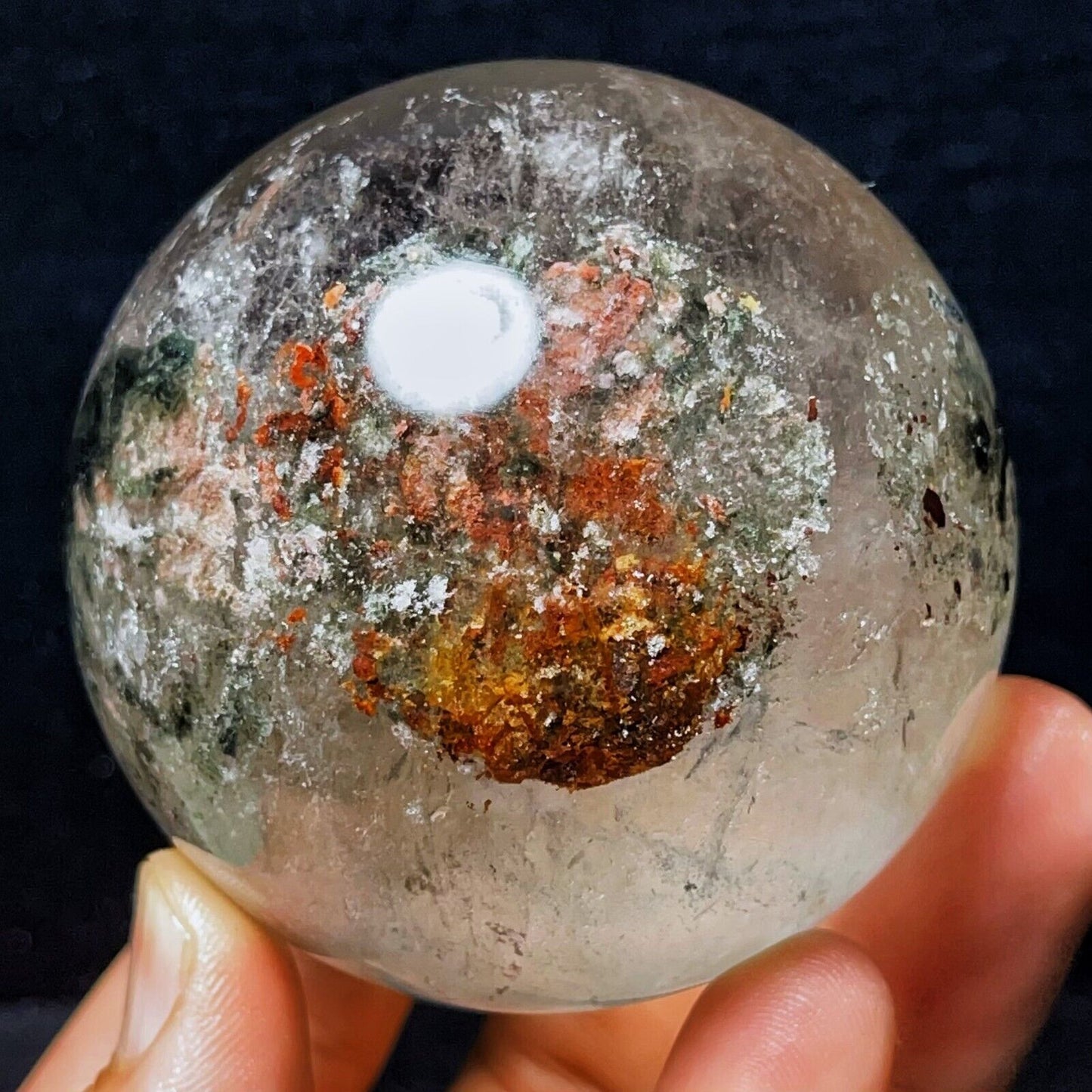 449G Natural Gobi Agate Eyes Agate Crystal Stone Phantom/Garden Quartz