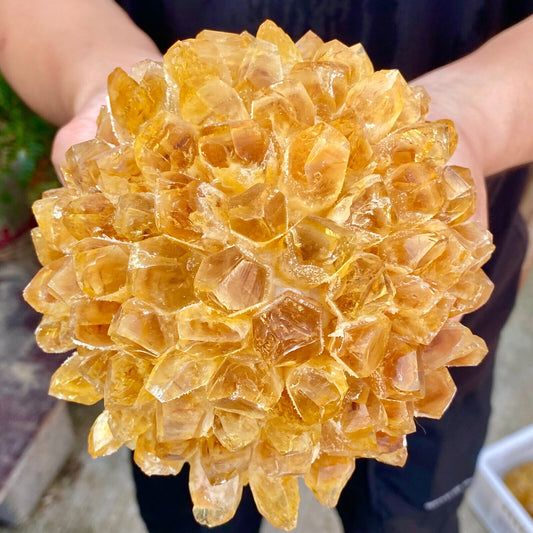 3.29LB Newly Discovered Yellow Phantom Quartz Crystal Cluster Mineral Sample.