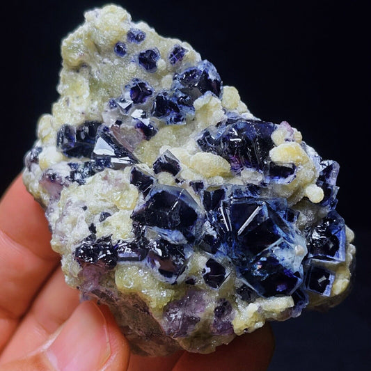 Extremely Top Phantom Cubic Fluorite Copper ore symbiotic crystals Specimen