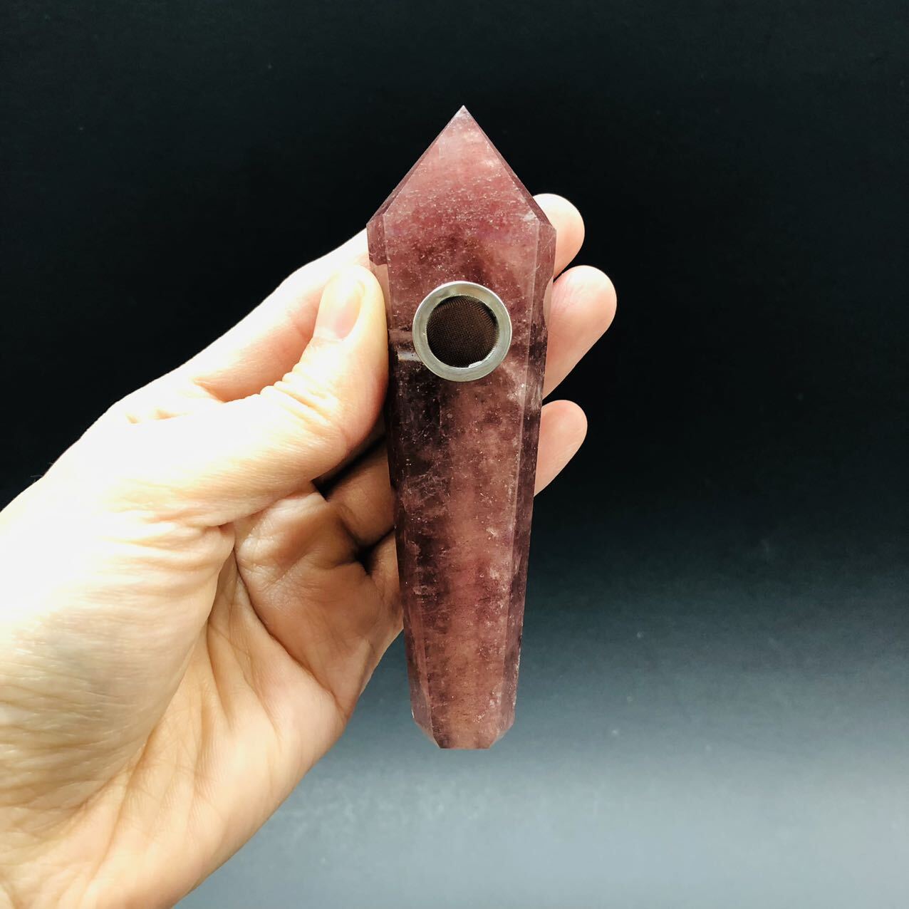 New Natural Gemstone Pipes Quartz Smoking Crystal Pipe Hand Spoon Pipe Fast Ship