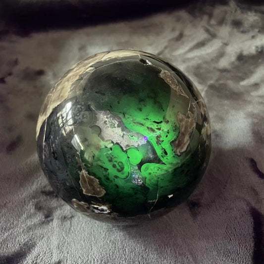 6.77LB Beautiful Druzy Volcano Agate ball natural Crystal clarity for Scrying