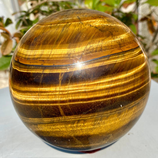 4.27LB Large Natural Tiger Eye Stone Crystal Ball Quartz Healing Sphere Décor.